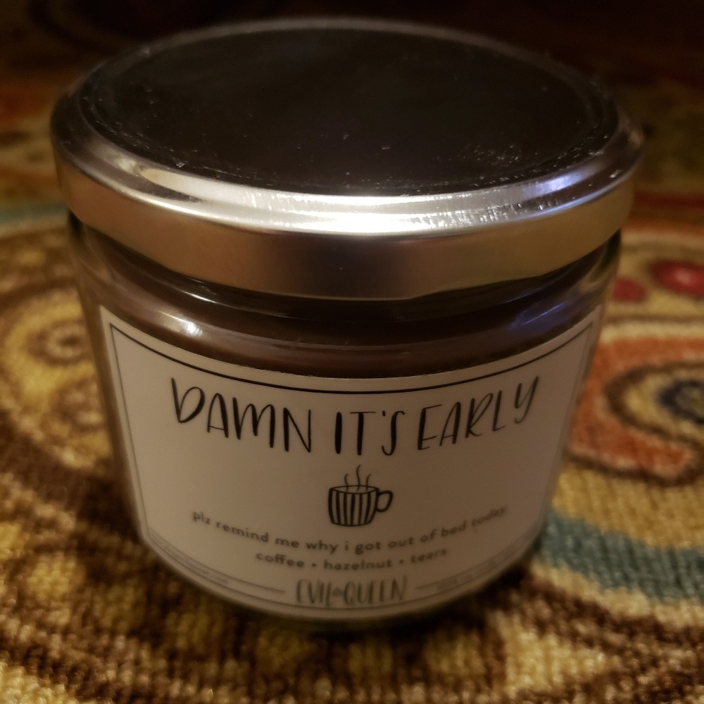 EVIL QUEEN damn it's early candle 12 oz.